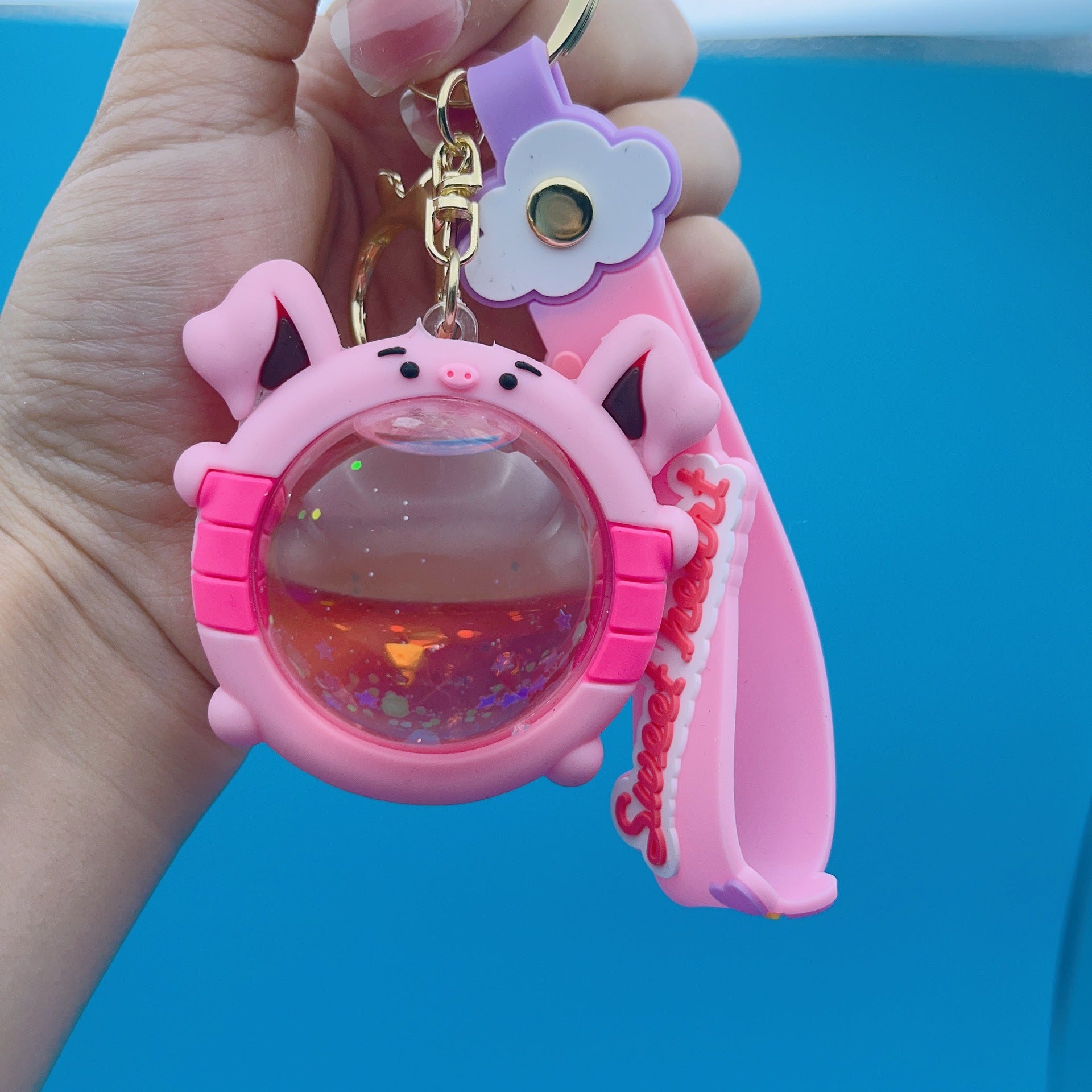 Wholesale Quicksand Bottle Into Oil Acrylic Keychain